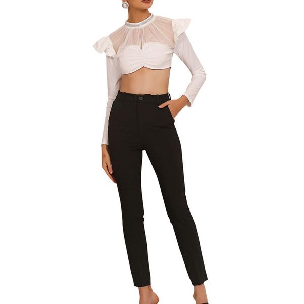 summer shirt mock neck ruffle crop see through pullover clothes women fashion casual long sleeve bodycon women's t-shirt, White
summer shirt mock neck ruffle crop see through pullover clothes women fashion casual long sleeve bodycon women's t-shirt, White