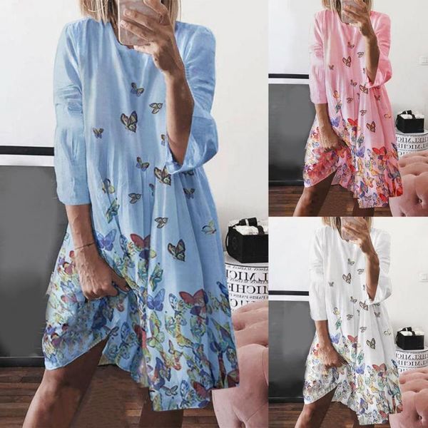 casual dresses summer women dress o-neck 3/4 sleeve midi butterflies print big hem party ladies clothing loose elegant, Black;gray
casual dresses summer women dress o-neck 3/4 sleeve midi butterflies print big hem party ladies clothing loose elegant, Black;gray