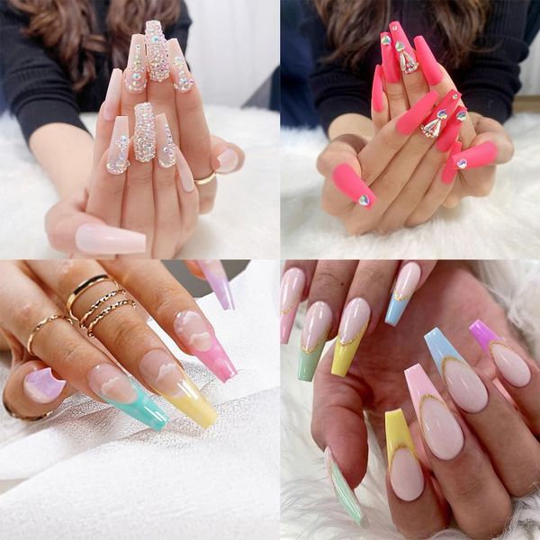 false nails women full cover manicure tool artificial fake rhinestone long ballerina nail tip wearable tips, Red;gold
false nails women full cover manicure tool artificial fake rhinestone long ballerina nail tip wearable tips, Red;gold