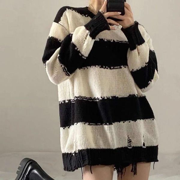 women's sweaters pattern sweater autumn winter women long-sleeved stripe knit coat female students korean fashion loose street wild wom, White;black
women's sweaters pattern sweater autumn winter women long-sleeved stripe knit coat female students korean fashion loose street wild wom, White;black