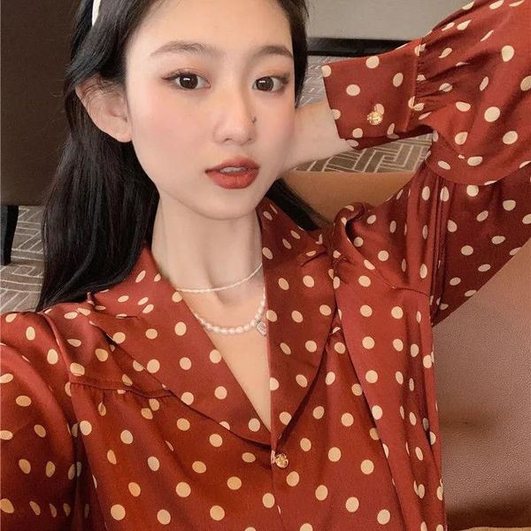 women's blouses & shirts vintage pollka dot blouse mujer korean style women plus size shirt long sleeve ladies 2xl fashion blue, White
women's blouses & shirts vintage pollka dot blouse mujer korean style women plus size shirt long sleeve ladies 2xl fashion blue, White