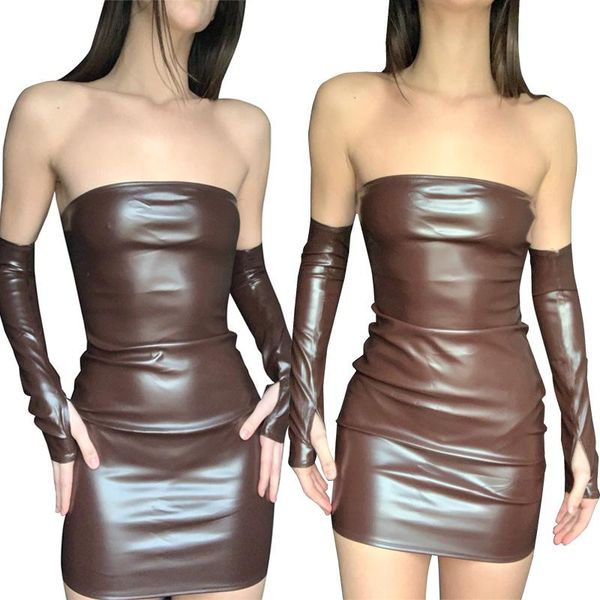 casual dresses kliou faux pu leather with gloves party dress women backless clubwear skinny slim solid fashion bodycon mini, Black;gray
casual dresses kliou faux pu leather with gloves party dress women backless clubwear skinny slim solid fashion bodycon mini, Black;gray