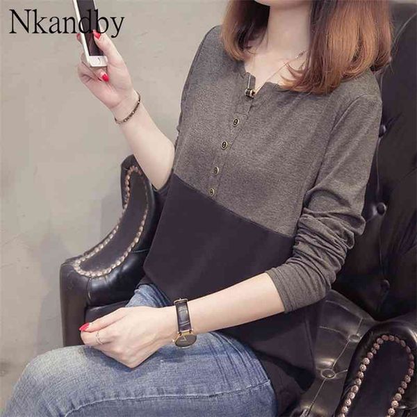 plus size women`s tshirt spring autumn korean button o-neck patchwork oversize tees cotton long sleeve loose femme t-shirts 210401, White
plus size women`s tshirt spring autumn korean button o-neck patchwork oversize tees cotton long sleeve loose femme t-shirts 210401, White