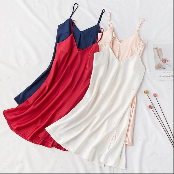 silky sleep robe women sleepwear strap v neck nightdress home wear nightgown bath gown sleepshirts bathrobe xl, Black;red
silky sleep robe women sleepwear strap v neck nightdress home wear nightgown bath gown sleepshirts bathrobe xl, Black;red