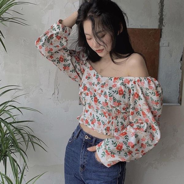 women's blouses & shirts jlong square collar floral puff sleeve women sweet long, White
women's blouses & shirts jlong square collar floral puff sleeve women sweet long, White