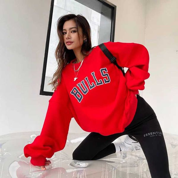 women's hoodies & sweatshirts 2021 autumn christmas red cotton pullovers letter crewneck sweatshirt women loose kpop clothes sudadera v, Black
women's hoodies & sweatshirts 2021 autumn christmas red cotton pullovers letter crewneck sweatshirt women loose kpop clothes sudadera v, Black