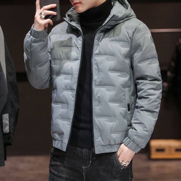 men's down cotton jacket lightweight short 2020 winter trend thickened hooded men's handsome fashion, Black
men's down cotton jacket lightweight short 2020 winter trend thickened hooded men's handsome fashion, Black