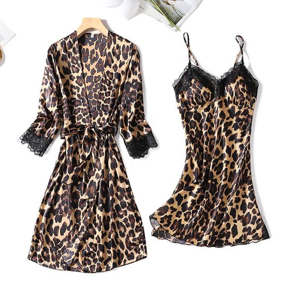 women's sleepwear leopard kimono robe gown nightdress rayon women nightgown home clothing lace nightwear 2pcs intimate lingerie, Black;red
women's sleepwear leopard kimono robe gown nightdress rayon women nightgown home clothing lace nightwear 2pcs intimate lingerie, Black;red