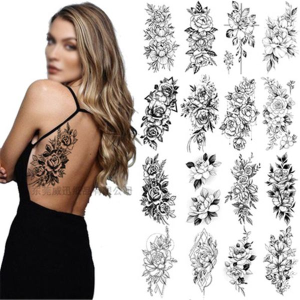 1pc semi-permanent waterproof sticker women flower rose peony black sleeve tattoo waterproof body art fashion tattoo sticke, Black;white
1pc semi-permanent waterproof sticker women flower rose peony black sleeve tattoo waterproof body art fashion tattoo sticke, Black;white