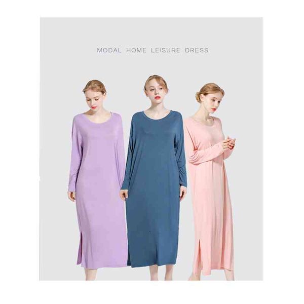 women's sleepwear casual modal long night women full sleeve homewear soft solid color round neck sleep simple mom big size clothes, Black;red
women's sleepwear casual modal long night women full sleeve homewear soft solid color round neck sleep simple mom big size clothes, Black;red