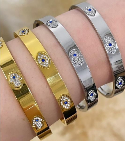 bangle inner 58mm 62mm gold polished band micro pave cz engrave lucky turkish evil eye hamsa hand bracelet, Black
bangle inner 58mm 62mm gold polished band micro pave cz engrave lucky turkish evil eye hamsa hand bracelet, Black