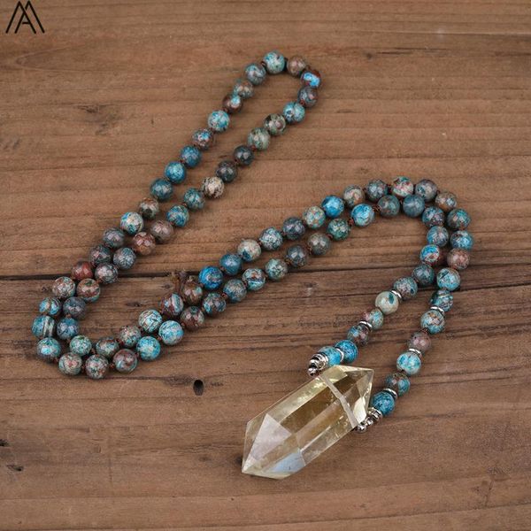 smoky yellow quartz double point pendant 8mm natural ocean jaspers stone 108 prayer beads cord knotted handmade necklace n0426am chains, Silver
smoky yellow quartz double point pendant 8mm natural ocean jaspers stone 108 prayer beads cord knotted handmade necklace n0426am chains, Silver
