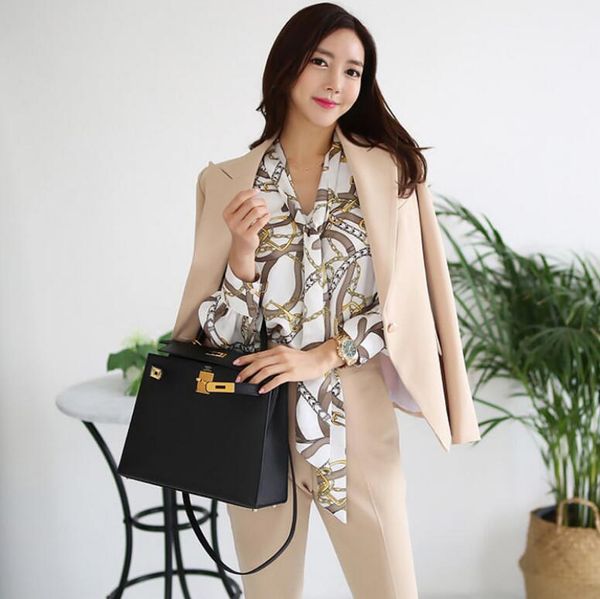 women pants suit sets blazer + formal office ladies two pieces set outfits female work wear women's piece, White
women pants suit sets blazer + formal office ladies two pieces set outfits female work wear women's piece, White