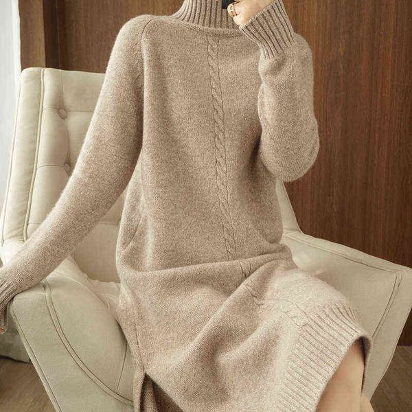 2020thick dress warm 100%wool long sweater women autumn winter high-neck over-the-knee cashmere knit dress large size base shirt g1214, Black;gray
2020thick dress warm 100%wool long sweater women autumn winter high-neck over-the-knee cashmere knit dress large size base shirt g1214, Black;gray