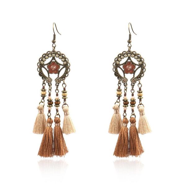 dangle & chandelier bohemian tassel earring for women boho brown long fringed flowers pendientes flecos wholesale party accessories, Silver
dangle & chandelier bohemian tassel earring for women boho brown long fringed flowers pendientes flecos wholesale party accessories, Silver