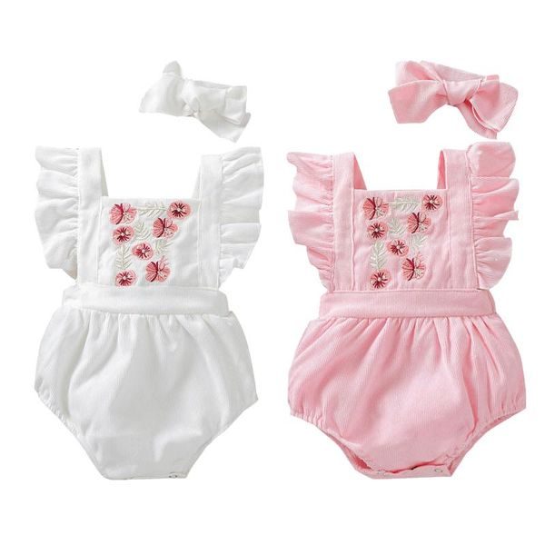 0-24m summer lovely baby girls rompers flowers embroidery ruffles short sleeve jumpsuits 2 colors clothing sets, White
0-24m summer lovely baby girls rompers flowers embroidery ruffles short sleeve jumpsuits 2 colors clothing sets, White