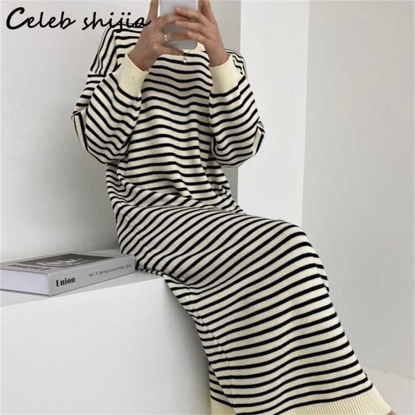 striped wool maxi dress woman autumn o-neck loose knitted bodycon korean long sweater winter clothing black 211119, Black;gray
striped wool maxi dress woman autumn o-neck loose knitted bodycon korean long sweater winter clothing black 211119, Black;gray