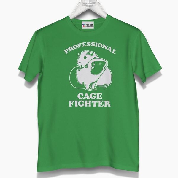 men's mma cage fighter t-shirt (brand new) - funny guinea pig, White;black 
men's mma cage fighter t-shirt (brand new) - funny guinea pig, White;black