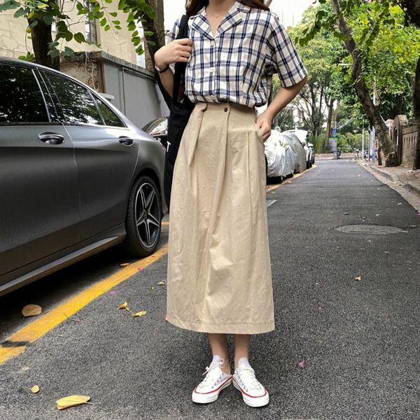 skirts women summer brief elastic high waist cotton long a-line skirt solid color casual split midi with pocket, Black
skirts women summer brief elastic high waist cotton long a-line skirt solid color casual split midi with pocket, Black