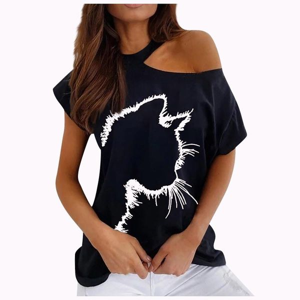 women's t-shirt kawaii cat print women t-shirts oversized casual skew neck femme harajuku short sleeve summer strapless zaraing, White
women's t-shirt kawaii cat print women t-shirts oversized casual skew neck femme harajuku short sleeve summer strapless zaraing, White