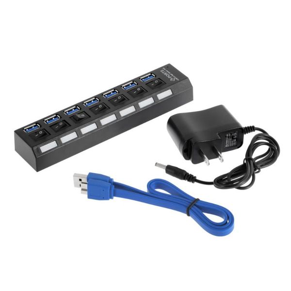 hubs 1pcs 7ports usb 3.0 hub with on/off switch+eu/us ac power adapter for pc laptop
hubs 1pcs 7ports usb 3.0 hub with on/off switch+eu/us ac power adapter for pc laptop