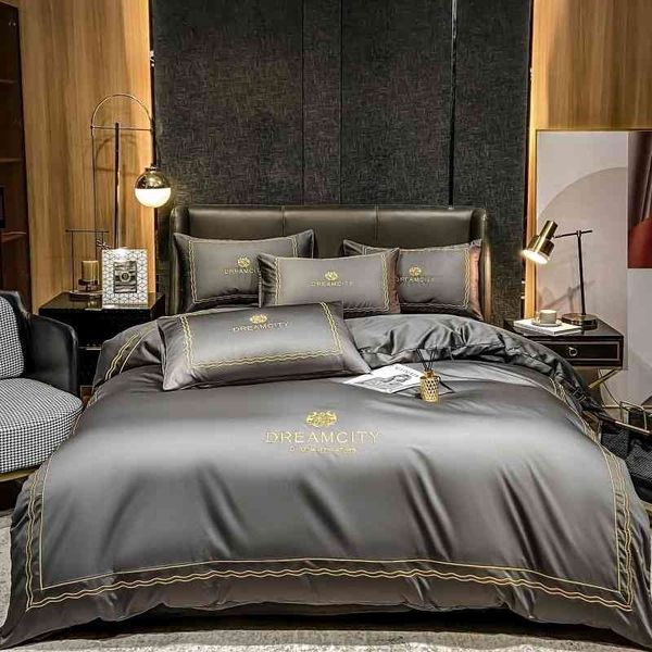100% egyptian cotton solid color gray duvet set embroidery king comforter cover with zipper bed sheet 2 pillowcases
100% egyptian cotton solid color gray duvet set embroidery king comforter cover with zipper bed sheet 2 pillowcases