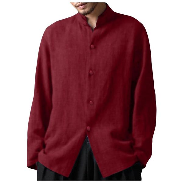 men's casual shirts men shirt stand collar long sleeve pullover leisure button japanese basic retro camisa harajuku 2021, White;black
men's casual shirts men shirt stand collar long sleeve pullover leisure button japanese basic retro camisa harajuku 2021, White;black