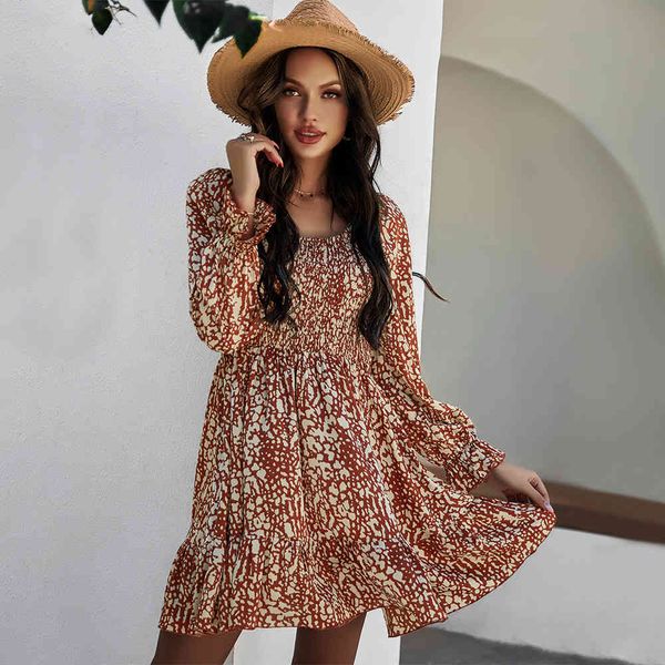 summer dress women elegant long sleeve mini female casual boho holiday beach floral print ruffles square neck 210521, Black;gray
summer dress women elegant long sleeve mini female casual boho holiday beach floral print ruffles square neck 210521, Black;gray