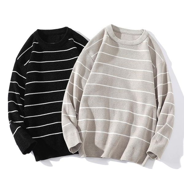 men's sweaters mens sweater vintage loose stripe knitted harajuku quality high spring autumn o-neck pullover men xl-4xl, White;black
men's sweaters mens sweater vintage loose stripe knitted harajuku quality high spring autumn o-neck pullover men xl-4xl, White;black