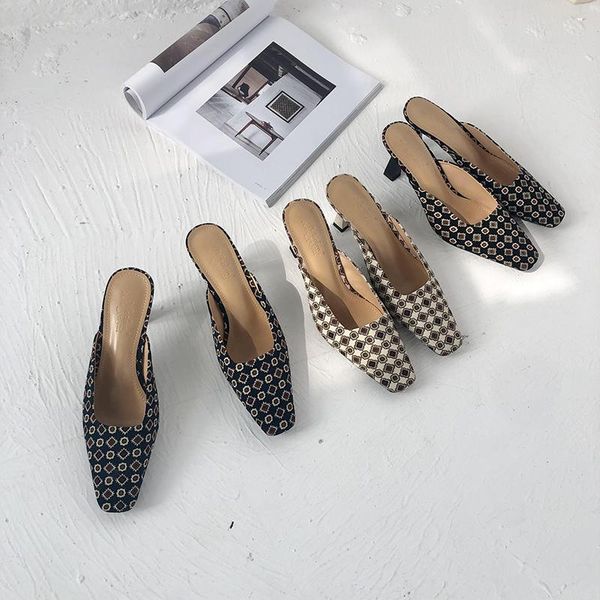 slippers women round toe retro style thin high heels slides mules shoes slip on summer dress woman black fashion pumps
slippers women round toe retro style thin high heels slides mules shoes slip on summer dress woman black fashion pumps