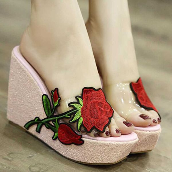 summer platform women shoes beach sandals flowers slope with heavy-bottomed perspiration breathable shiny slippers sh121 210625, Black
summer platform women shoes beach sandals flowers slope with heavy-bottomed perspiration breathable shiny slippers sh121 210625, Black
