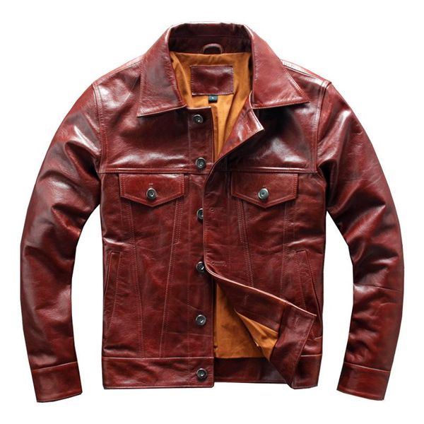 men's leather & faux seveyfan red fashion genuine jacket slim real cowhide motorcycle biker for male 3xl r3054, Black
men's leather & faux seveyfan red fashion genuine jacket slim real cowhide motorcycle biker for male 3xl r3054, Black