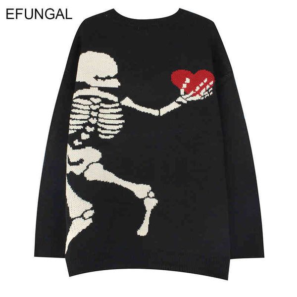 oversized sweaters men skeleton heart print vintage streetwear knitwear pullover knitted sweatshirt harajuku sweater outwear, Black
oversized sweaters men skeleton heart print vintage streetwear knitwear pullover knitted sweatshirt harajuku sweater outwear, Black