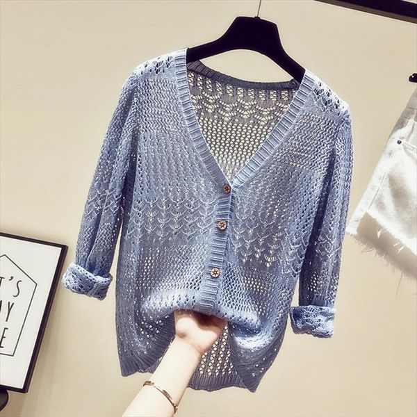 women ice knitted cardigan womens sweater hollow fairy loose summer dress short sunscreen clothes overfire cec, White;black
women ice knitted cardigan womens sweater hollow fairy loose summer dress short sunscreen clothes overfire cec, White;black