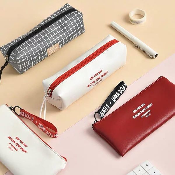 pencil bags pu case simple leather school cases gifts for student stationery box small pen storage bag
pencil bags pu case simple leather school cases gifts for student stationery box small pen storage bag