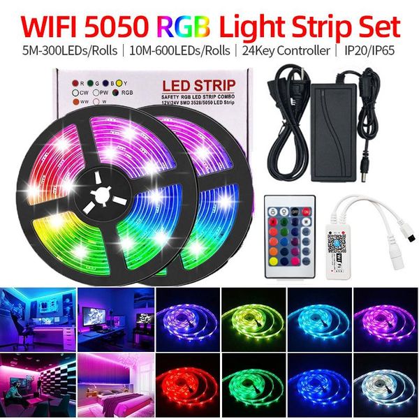 strips wifi led strip bluetooth rgb light 2835 flexible 5m 10m waterproof tape diode dc 24k control + adapter
strips wifi led strip bluetooth rgb light 2835 flexible 5m 10m waterproof tape diode dc 24k control + adapter