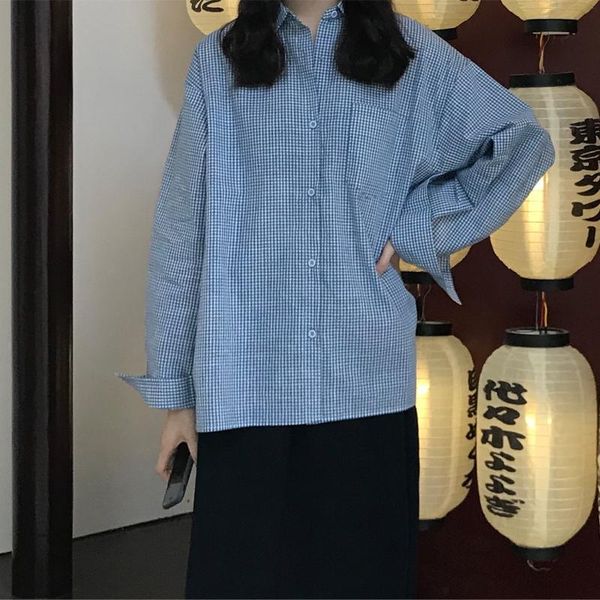 women's blouses & shirts retro plaid long sleeve cotton linen blouse bf oversize japanese maxi boyfriends chemisier, White
women's blouses & shirts retro plaid long sleeve cotton linen blouse bf oversize japanese maxi boyfriends chemisier, White