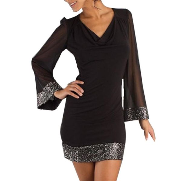 casual dresses vetement femme fashion women autumn v-neck sequined long sleeve stitching black mini sequin dress female, Black;gray
casual dresses vetement femme fashion women autumn v-neck sequined long sleeve stitching black mini sequin dress female, Black;gray