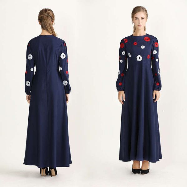 embroidered casual dresses women's large swing slim fit muslim dress arab robe, Black;gray
embroidered casual dresses women's large swing slim fit muslim dress arab robe, Black;gray