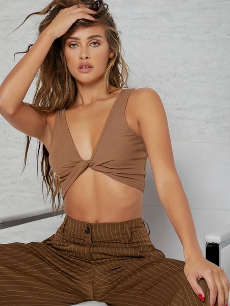 twist detail two way rib-knit crop tank f1c4#, White
twist detail two way rib-knit crop tank f1c4#, White