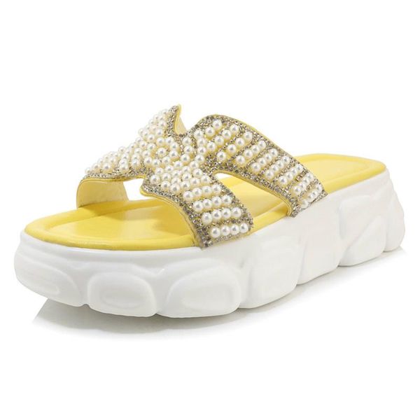 slippers summer women shoes luxury pearl flat platform rhinestone open toe slides ladies sandals large size 33 44 45 46, Black
slippers summer women shoes luxury pearl flat platform rhinestone open toe slides ladies sandals large size 33 44 45 46, Black