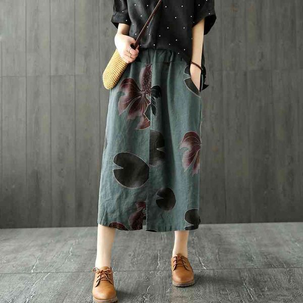 johnature women print floral summer skirts vintage elastic waist cotton pockets straight women korean style skirts 210521, Black
johnature women print floral summer skirts vintage elastic waist cotton pockets straight women korean style skirts 210521, Black