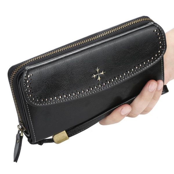 wallets brand hollow women clutch leather wallet female long hasp zipper purse strap money bag phone with card holder, Red;black
wallets brand hollow women clutch leather wallet female long hasp zipper purse strap money bag phone with card holder, Red;black