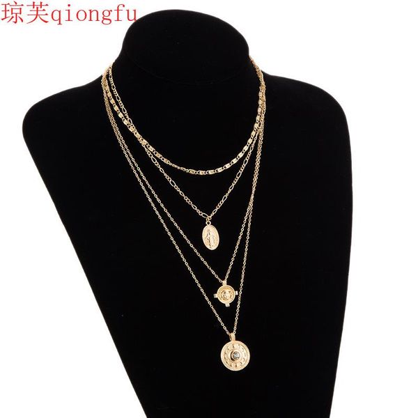 chains 2021 fashion jewelry retro style boho oval round piece portrait cross alloy multi-layer long ladies necklace money amulet, Silver
chains 2021 fashion jewelry retro style boho oval round piece portrait cross alloy multi-layer long ladies necklace money amulet, Silver