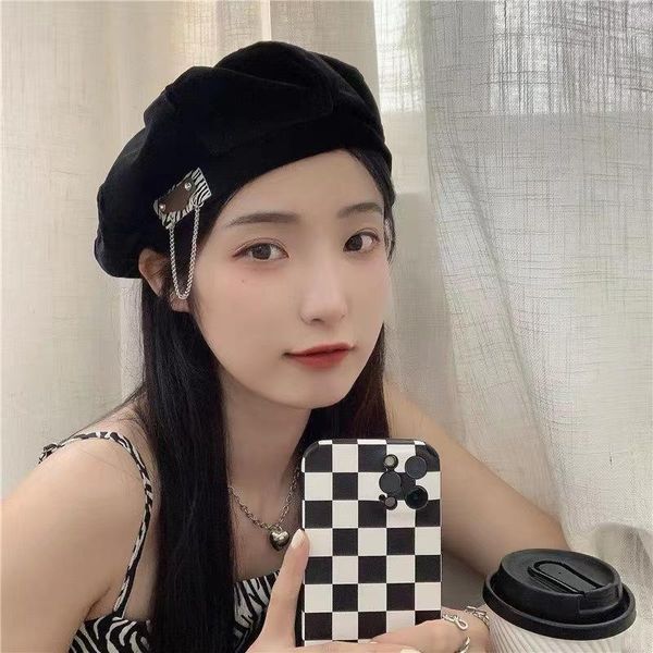 berets women girl beret artist chain letter velvet winter beanie hat cap plain vintage hats solid color elegant lady autumn caps, Blue;gray
berets women girl beret artist chain letter velvet winter beanie hat cap plain vintage hats solid color elegant lady autumn caps, Blue;gray