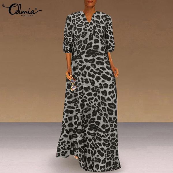 casual dresses 2021 fashion v neck maxi dress plus size celmia women leopard print 3/4 sleeve bohemian vestidos loose party, Black;gray
casual dresses 2021 fashion v neck maxi dress plus size celmia women leopard print 3/4 sleeve bohemian vestidos loose party, Black;gray