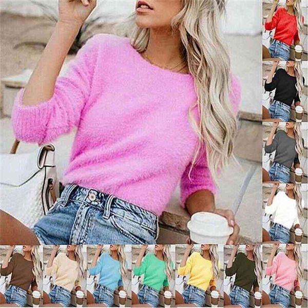 women autumn winter loose casual knitted sweater female furry pure color fashion imitation water velvet plush pullovers, White;black
women autumn winter loose casual knitted sweater female furry pure color fashion imitation water velvet plush pullovers, White;black