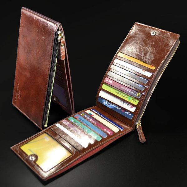 wallets leather men clutch oil wax double zipper money bag with 15 cards bits male's holder purses, Red;black
wallets leather men clutch oil wax double zipper money bag with 15 cards bits male's holder purses, Red;black