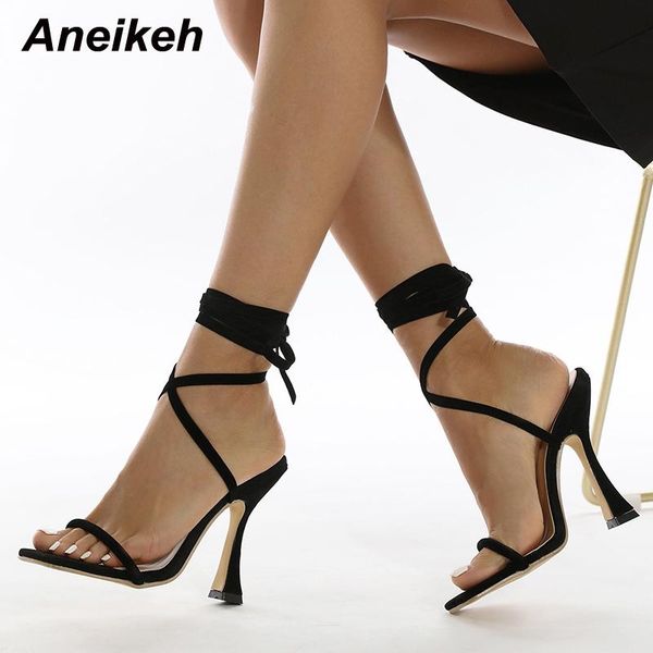 sandals aneikeh flock shallow lace-up women's high summer fashion thin heels cross-tied shoes sweet zapatillas mujer 2021, Black
sandals aneikeh flock shallow lace-up women's high summer fashion thin heels cross-tied shoes sweet zapatillas mujer 2021, Black