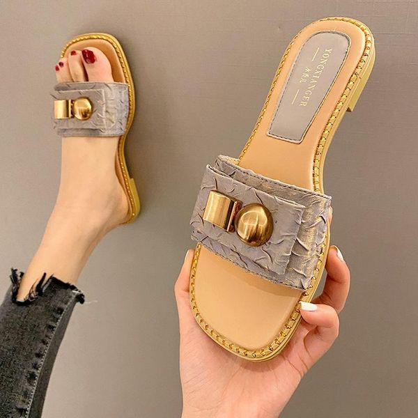 slippers casual beach sheos brand design women metal chain flat leather sandals open toe runway gladiator outdoor, Black
slippers casual beach sheos brand design women metal chain flat leather sandals open toe runway gladiator outdoor, Black